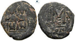 Justin II and Sophia AD 565-578. Constantinople. Follis or 40 Nummi Æ