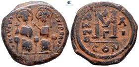 Justin II and Sophia AD 565-578. Constantinople. Follis or 40 Nummi Æ
