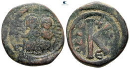 Justin II and Sophia AD 565-578. Constantinople. Half Follis or 20 Nummi Æ