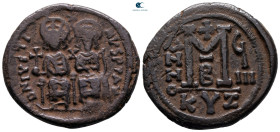 Justin II and Sophia AD 565-578. Cyzicus. Follis or 40 Nummi Æ