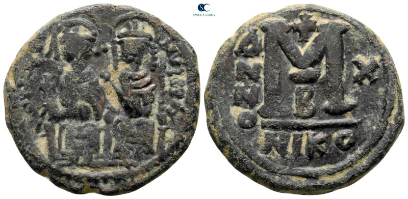 Justin II and Sophia AD 565-578. Nikomedia
Follis or 40 Nummi Æ

29 mm, 12,92...