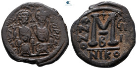 Justin II and Sophia AD 565-578. Nikomedia. Follis or 40 Nummi Æ