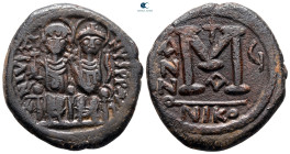 Justin II and Sophia AD 565-578. Nikomedia. Follis or 40 Nummi Æ