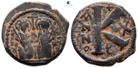 Justin II and Sophia AD 565-578. Theoupolis (Antioch). Half Follis or 20 Nummi Æ