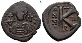 Tiberius II Constantine AD 578-582. Theoupolis (Antioch). Half Follis or 20 Nummi Æ