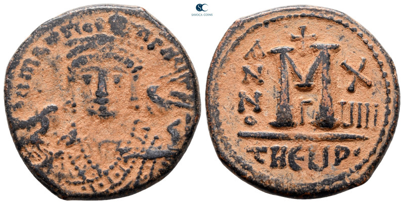 Maurice Tiberius AD 582-602. Theoupolis (Antioch)
Follis or 40 Nummi Æ

28 mm...