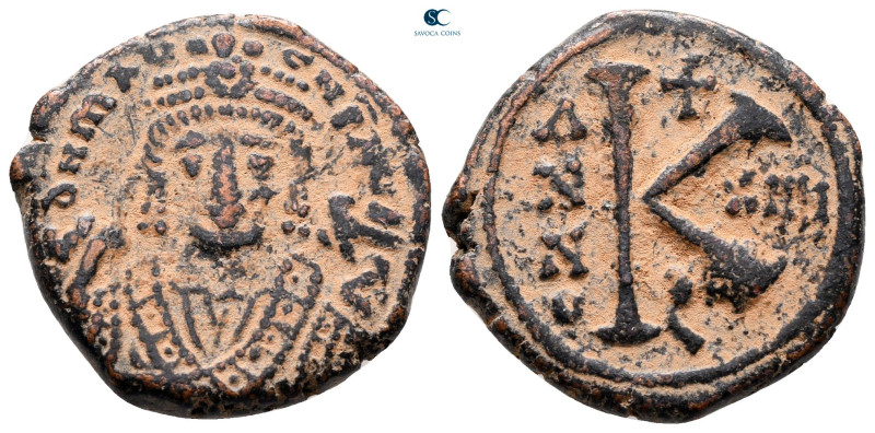 Maurice Tiberius AD 582-602. Theoupolis (Antioch)
Half Follis or 20 Nummi Æ

...