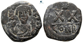 Phocas AD 602-610. Constantinople. Half Follis or 20 Nummi Æ