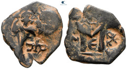 Heraclius with Heraclius Constantine AD 610-641. Constantinople. Follis or 40 Nummi Æ