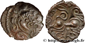ABRINCATUI (Cotentin PENINSULA)
Type : Quart de statère de billon à la petite tête 
Date : Ier siècle AC. 
Metal : silver 
Diameter : 12,5  mm
Orienta...