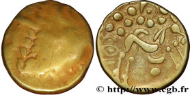 AMBIANI (Area of Amiens)
Type : Statère d'or biface au flan court 
Date : c. 80-50 AC. 
Mint name / Town : Amiens (80) 
Metal : gold 
Diameter : 18  m...