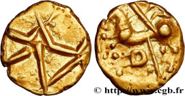 GALLIA - CALETI (Area of Pays de Caux)
Type : Quart de statère aux lignes entremêlées 
Date : c. 80-50 AC. 
Metal : gold 
Diameter : 12,5  mm
Weight :...