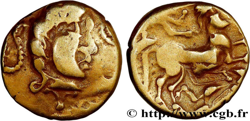 VENETI (Area of Vannes)
Type : Quart de statère d’or au personnage ailé, var. 3 ...