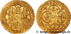 PHILIP VI OF VALOIS
Type : Écu d'or à la chaise 
Date : 01/01/1337 
Date : n.d. 
Metal : gold 
Millesimal fineness : 1000  ‰
Diameter : 29  mm
Orienta...