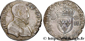 HENRY II
Type : Teston à la tête nue, 1er type 
Date : 1554 
Mint name / Town : La Rochelle 
Quantity minted : 39594 
Metal : silver 
Millesimal finen...