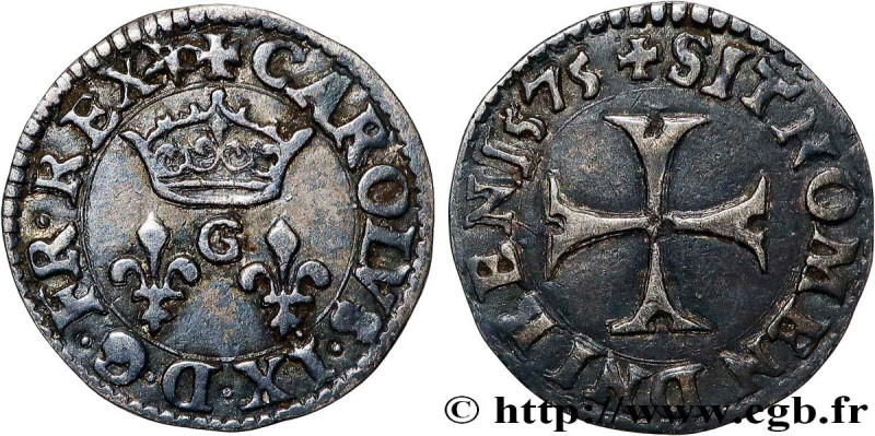 CHARLES IX
Type : Denier tournois à la couronne (essai ?) 
Date : 1573 
Mint nam...