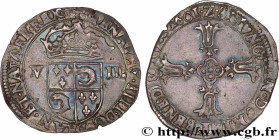 HENRY IV
Type : Huitième d'écu du Dauphiné 
Date : 1601 
Mint name / Town : Grenoble 
Quantity minted : 31903 
Metal : silver 
Millesimal fineness : 9...