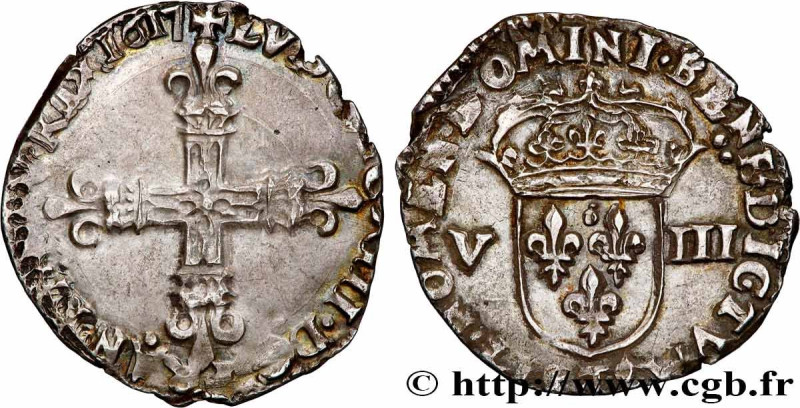 LOUIS XIII
Type : Huitième d'écu, 1er type 
Date : 1617 
Mint name / Town : Nant...