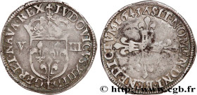 LOUIS XIII
Type : Huitième d'écu 
Date : 1643 
Mint name / Town : Nantes 
Quantity minted : 27670 
Metal : silver 
Millesimal fineness : 917  ‰
Diamet...