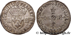 LOUIS XIV "THE SUN KING"
Type : Quart d’écu, 1er type, écu de face 
Date : 1644 
Mint name / Town : Montpellier 
Quantity minted : 57154 
Metal : silv...