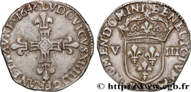 LOUIS XIV "THE SUN KING"
Type : Huitième d'écu, 1er type 
Date : 1646 
Mint name / Town : Bordeaux 
Quantity minted : 13830 
Metal : silver 
Millesima...
