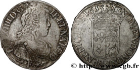 LOUIS XIV "THE SUN KING"
Type : Écu à la mèche longue de Béarn 
Date : 1653 
Mint name / Town : Pau 
Metal : silver 
Millesimal fineness : 917  ‰
Diam...