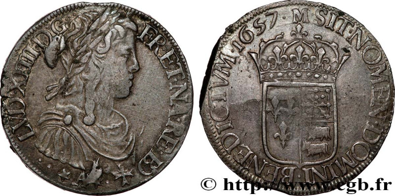 LOUIS XIV "THE SUN KING"
Type : Écu à la mèche longue de Béarn 
Date : 1657 
Min...
