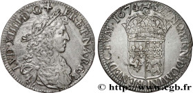 LOUIS XIV "THE SUN KING"
Type : Écu au buste juvénile du Béarn, 2e type 
Date : 1674 
Mint name / Town : Pau 
Metal : silver 
Millesimal fineness : 91...