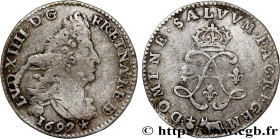 LOUIS XIV "THE SUN KING"
Type : Quatre sols aux deux L couronnées de Béarn 
Date : 1692 
Mint name / Town : Pau 
Metal : silver 
Millesimal fineness :...