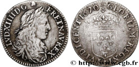 LOUIS XIV "THE SUN KING"
Type : Douzième d’écu pour la Martinique 
Date : 1670 
Mint name / Town : Paris 
Metal : silver 
Millesimal fineness : 916  ‰...