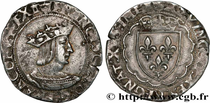 FRANCIS I
Type : Teston, 4e type 
Date : n.d. 
Mint name / Town : Tours 
Metal :...