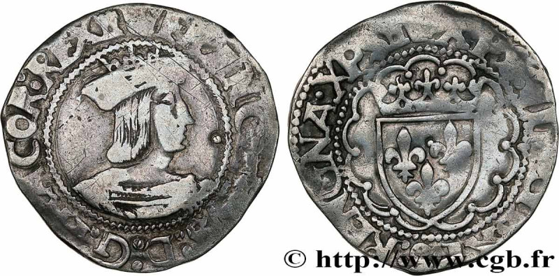 FRANCIS I
Type : Demi-teston, 4e type 
Date : (1521-1523) 
Date : n.d. 
Mint nam...