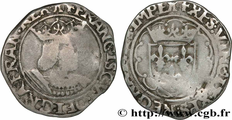 FRANCIS I
Type : Demi-teston, 5e type 
Date : (1521-1523) 
Date : n.d. 
Mint nam...