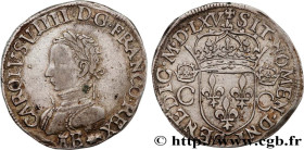 CHARLES IX
Type : Teston, 2e type 
Date : 1565 
Mint name / Town : Tours 
Quantity minted : 6451 
Metal : silver 
Millesimal fineness : 898  ‰
Diamete...