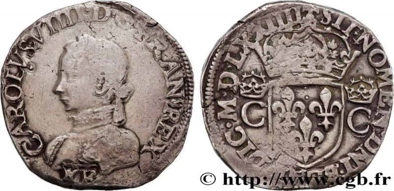 CHARLES IX
Type : Teston, 2e type 
Date : 1574 
Mint name / Town : Tours 
Quanti...