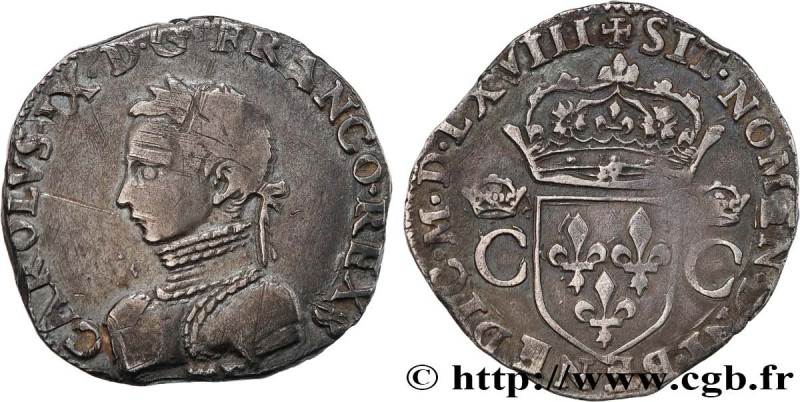 CHARLES IX
Type : Demi-teston, 2e type 
Date : MDLXII 
Date : 1568 
Mint name / ...