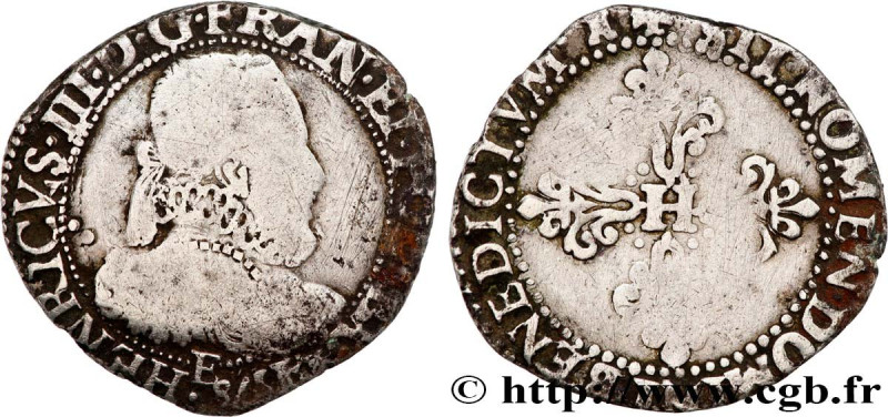 HENRY III
Type : Demi-franc au col fraisé 
Date : 1578 
Mint name / Town : Tours...