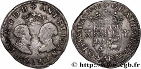NAVARRE-BÉARN - ANTHONY OF BOURBON AND JOAN OF ALBRET
Type : Teston 
Date : 1563 
Metal : silver 
Diameter : 30  mm
Orientation dies : 10  h.
Weight :...