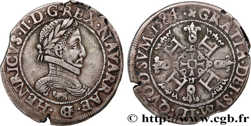 NAVARRE-BEARN - HENRY III
Type : Franc 
Date : 1584 
Mint name / Town : Pau 
Qua...