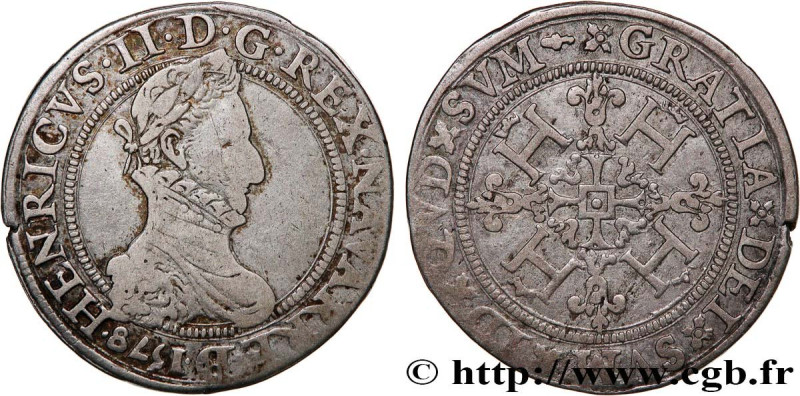 NAVARRE-BEARN - HENRY III
Type : Demi-franc 
Date : 1578 
Mint name / Town : Pau...