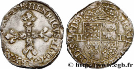 NAVARRE-BEARN - HENRY III
Type : Quart d’écu 
Date : 1585 
Mint name / Town : Morlaàs 
Metal : silver 
Diameter : 27,5  mm
Orientation dies : 11  h.
W...