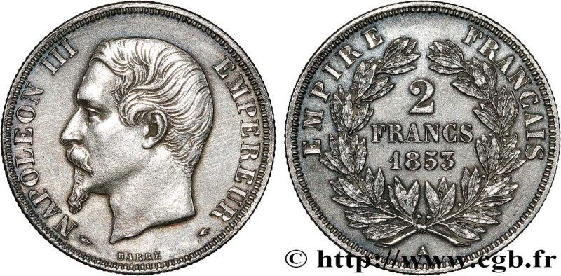 SECOND EMPIRE
Type : 2 francs Napoléon III, tête nue 
Date : 1853 
Mint name / T...