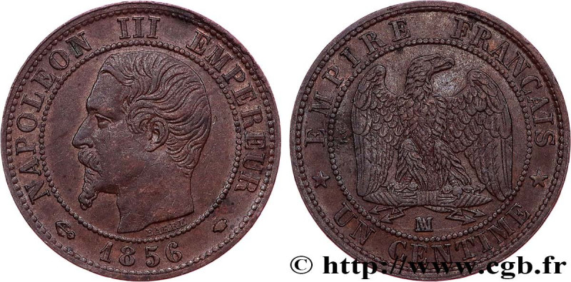 SECOND EMPIRE
Type : Un centime Napoléon III, tête nue 
Date : 1856 
Mint name /...