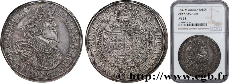 AUSTRIA - FERDINAND III
Type : 1 Thaler  
Date : 1649 
Mint name / Town : Graz 
...