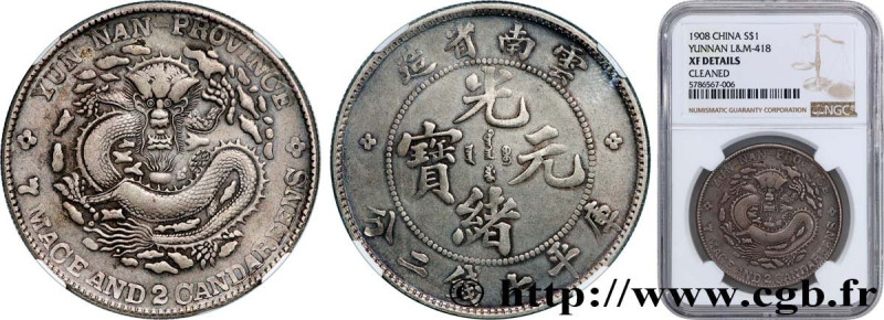 CHINA - YUNNAN PROVINCE
Type : 1 Dollar  
Date : 1908 
Mint name / Town : Kunmin...