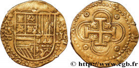 SPAIN - KINGDOM OF SPAIN - PHILIP II
Type : 2 Escudos 
Date : n.d. 
Mint name / Town : Séville 
Quantity minted : - 
Metal : gold 
Diameter : 25  mm
O...