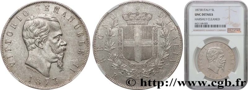 ITALY - KINGDOM OF ITALY - VICTOR-EMMANUEL II
Type : 5 Lire 
Date : 1873 
Mint n...