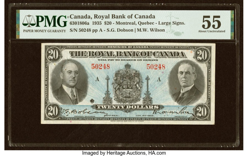 Canada Montreal, PQ- Royal Bank of Canada $20 2.1.1935 Ch.# 630-18-06 PMG About ...