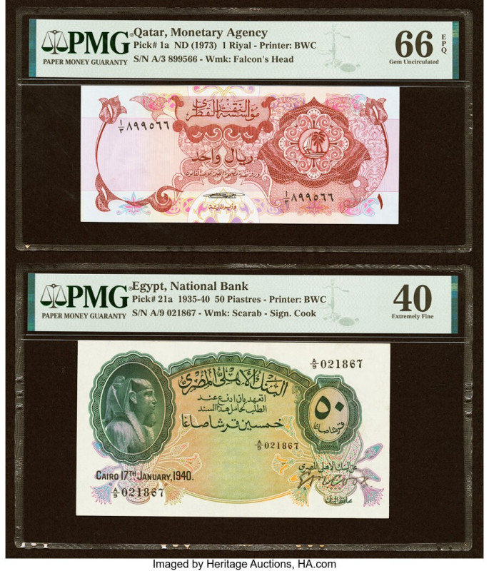 Egypt National Bank of Egypt 50 Piastres 17.1.1940 Pick 21a PMG Extremely Fine 4...