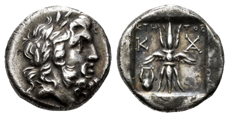 Caria. Kaunos. Drachm. 166-150 BC. Ktetos magistrate. (Sng von Aulock-8102). Anv...